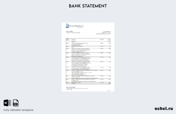 цифровая загрузка шаблона Excel банковской выписки San Marino Banca di San Marin